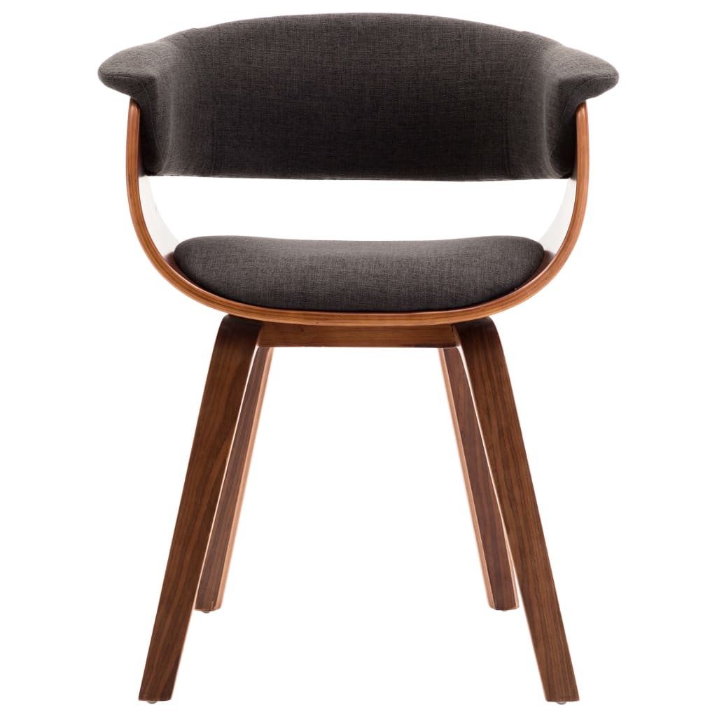 Eetkamerstoelen 4 st gebogen hout en stof grijs is nu te koop bij PeponiXL, paradijselijk wonen!