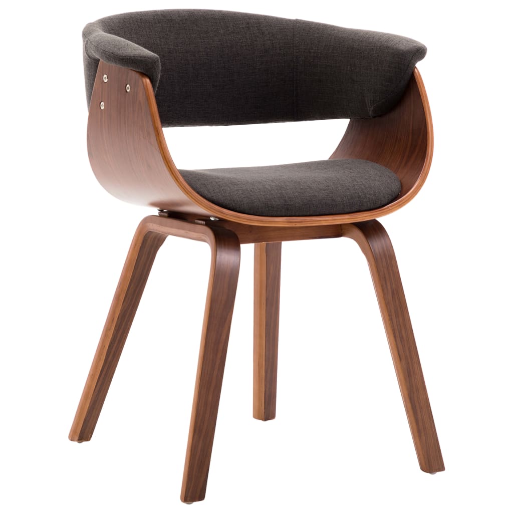 Eetkamerstoelen 6 st gebogen hout en stof grijs is nu te koop bij PeponiXL, paradijselijk wonen!