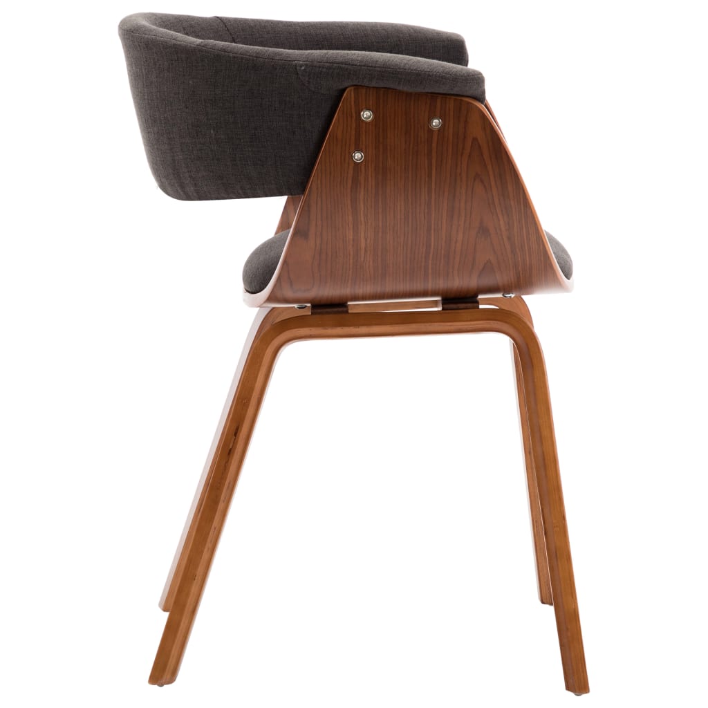 Eetkamerstoelen 6 st gebogen hout en stof grijs is nu te koop bij PeponiXL, paradijselijk wonen!