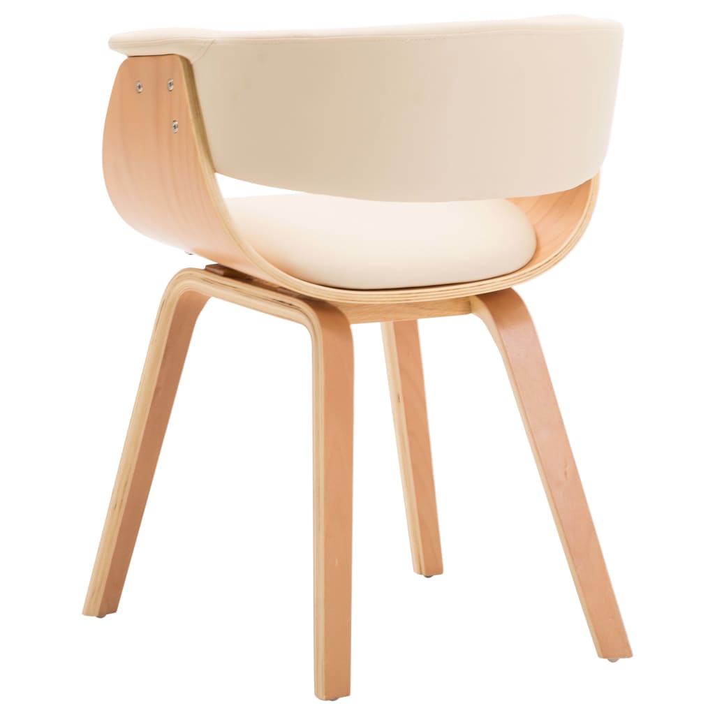 Eetkamerstoelen 6 st gebogen hout en kunstleer crème is nu te koop bij PeponiXL, paradijselijk wonen!