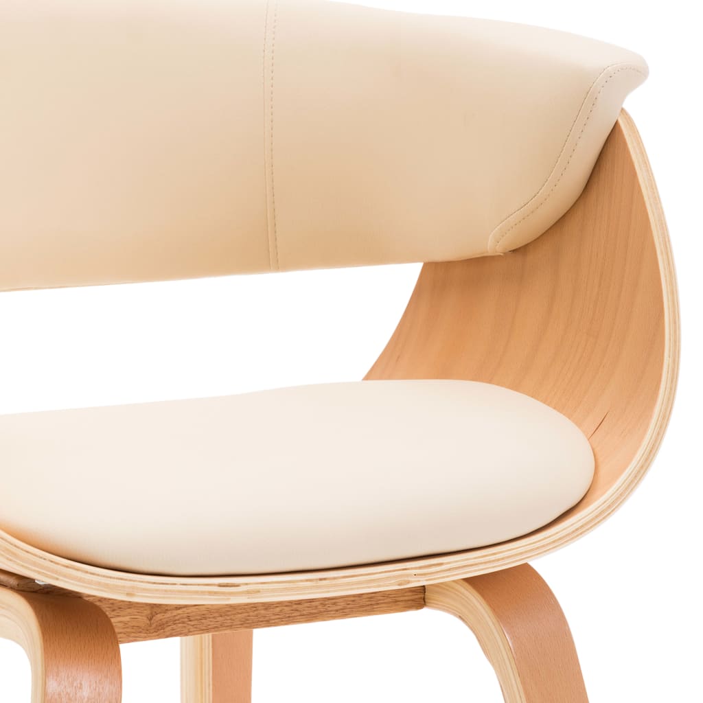 Eetkamerstoelen 6 st gebogen hout en kunstleer crème is nu te koop bij PeponiXL, paradijselijk wonen!