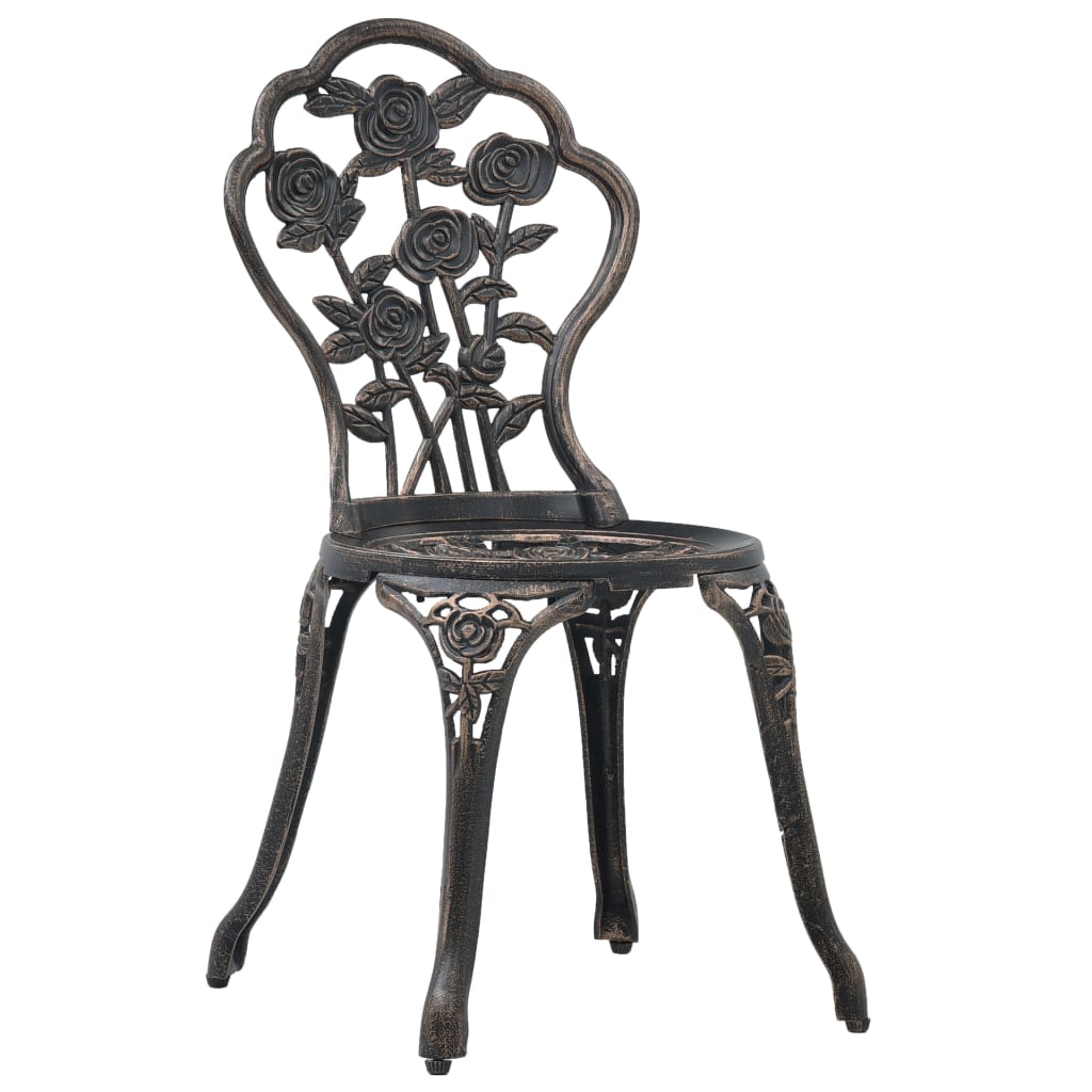 Bistrostoelen 2 st gietaluminium bronskleurig is nu te koop bij PeponiXL, paradijselijk wonen!