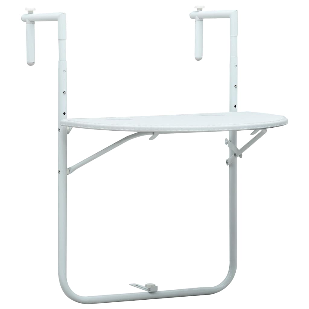 Balkontafel hangend 60x64x83,5 cm rattan-look kunststof wit is nu te koop bij PeponiXL, paradijselijk wonen!