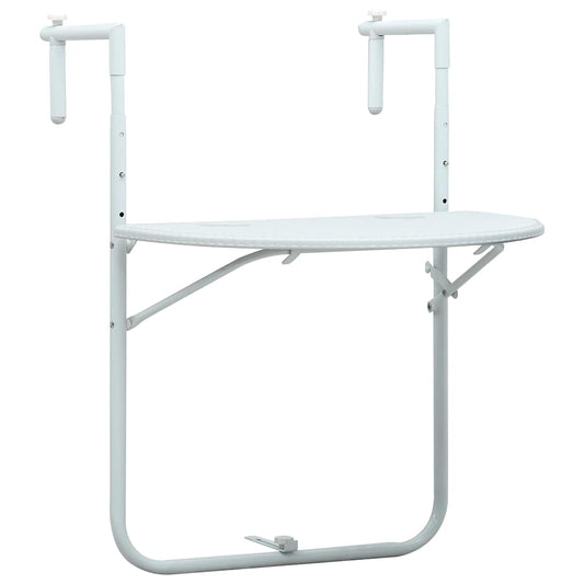 Balkontafel hangend 60x64x83,5 cm rattan-look kunststof wit is nu te koop bij PeponiXL, paradijselijk wonen!
