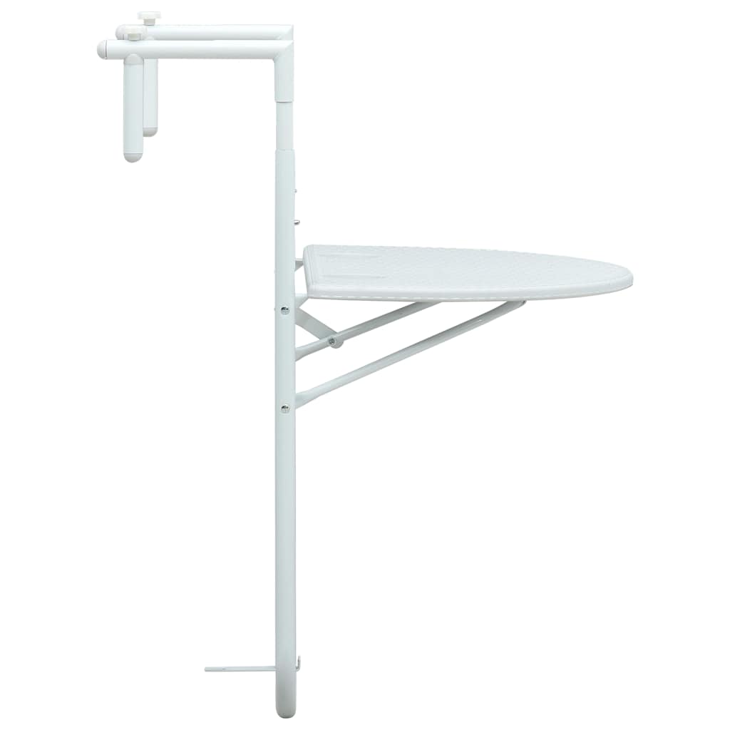 Balkontafel hangend 60x64x83,5 cm rattan-look kunststof wit is nu te koop bij PeponiXL, paradijselijk wonen!