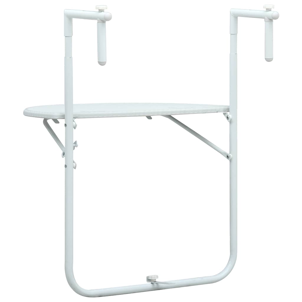 Balkontafel hangend 60x64x83,5 cm rattan-look kunststof wit is nu te koop bij PeponiXL, paradijselijk wonen!