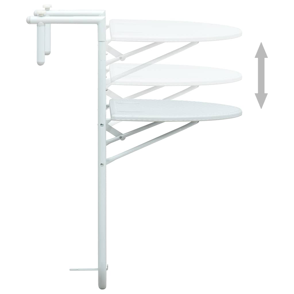 Balkontafel hangend 60x64x83,5 cm rattan-look kunststof wit is nu te koop bij PeponiXL, paradijselijk wonen!