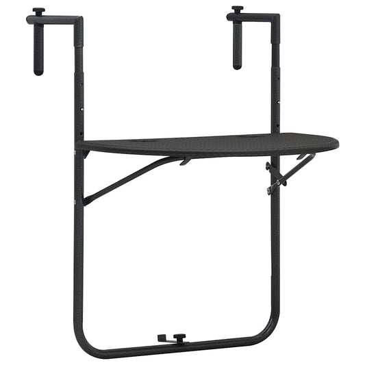 Balkontafel hangend 60x64x83,5 cm rattan-look kunststof bruin is nu te koop bij PeponiXL, paradijselijk wonen!