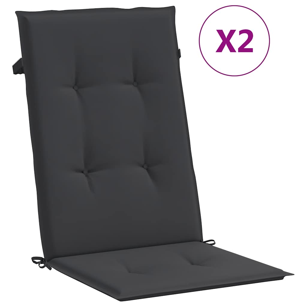 Tuinstoelkussens 2 st hoge rug 120x50x3 cm stof zwart is nu te koop bij PeponiXL, paradijselijk wonen!