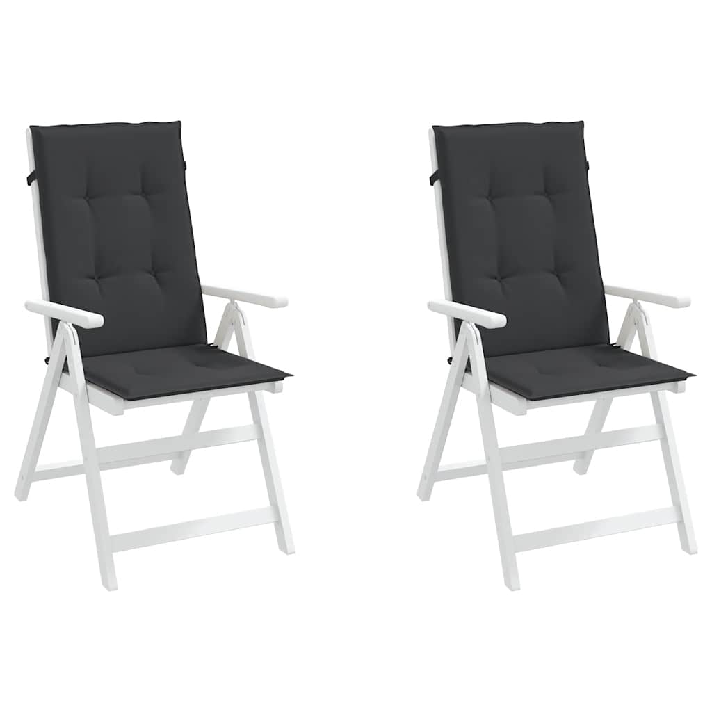 Tuinstoelkussens 2 st hoge rug 120x50x3 cm stof zwart is nu te koop bij PeponiXL, paradijselijk wonen!