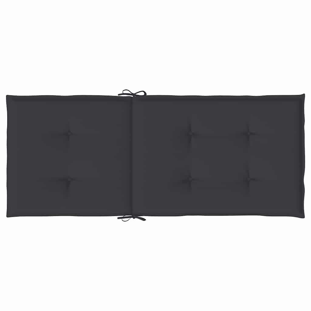 Tuinstoelkussens 2 st hoge rug 120x50x3 cm stof zwart is nu te koop bij PeponiXL, paradijselijk wonen!