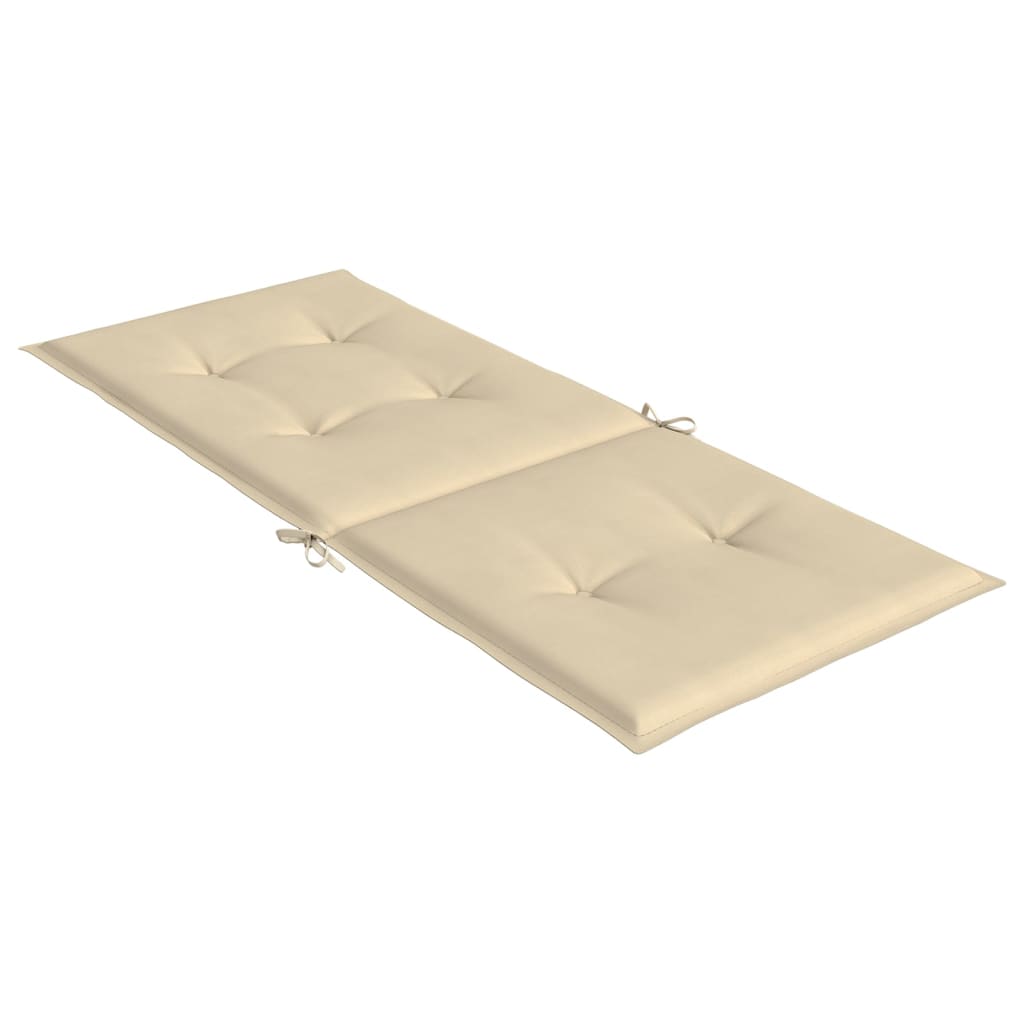 Tuinstoelkussens 2 st hoge rug 120x50x3 cm stof beige is nu te koop bij PeponiXL, paradijselijk wonen!