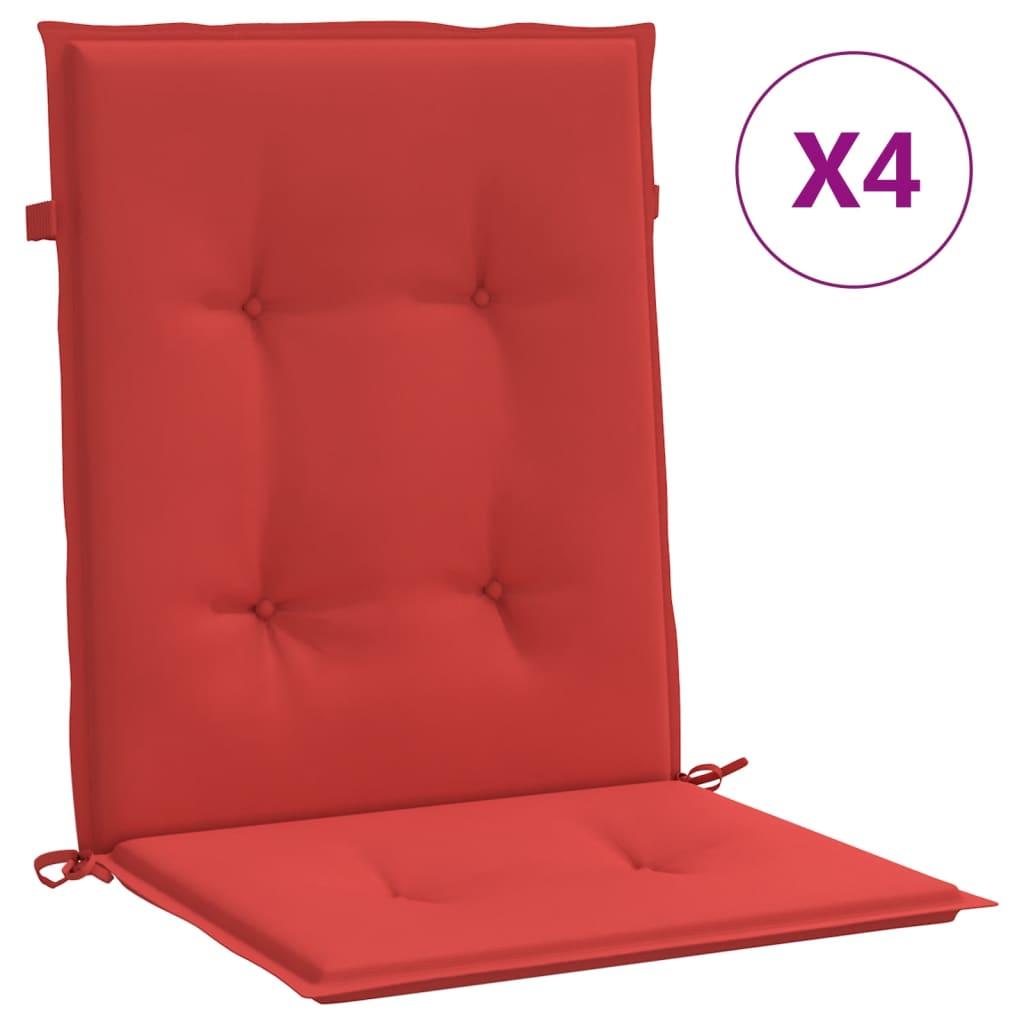 Tuinstoelkussens lage rug 4 st 100x50x3 cm oxford stof rood is nu te koop bij PeponiXL, paradijselijk wonen!