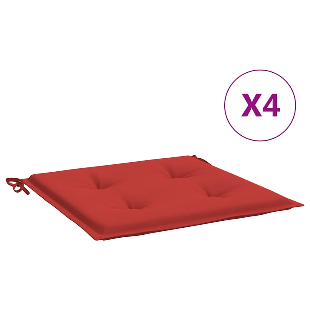 Tuinstoelkussens 4 st 40x40x4 cm oxford stof rood is nu te koop bij PeponiXL, paradijselijk wonen!