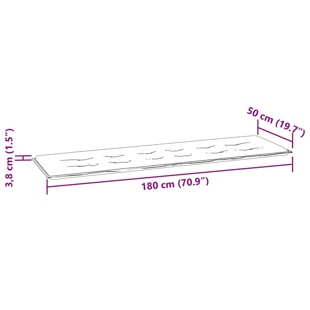 Tuinbankkussen 180x50x4 cm oxford stof zwart is nu te koop bij PeponiXL, paradijselijk wonen!