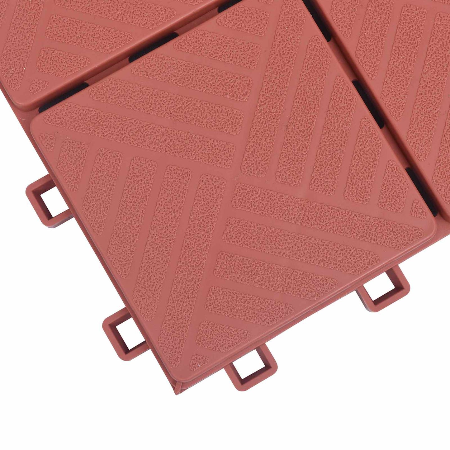 Terras Tegel 10 pcs Rood 30,5 x 30,5 x 2,2 cm Polypropyleen is nu te koop bij PeponiXL, paradijselijk wonen!