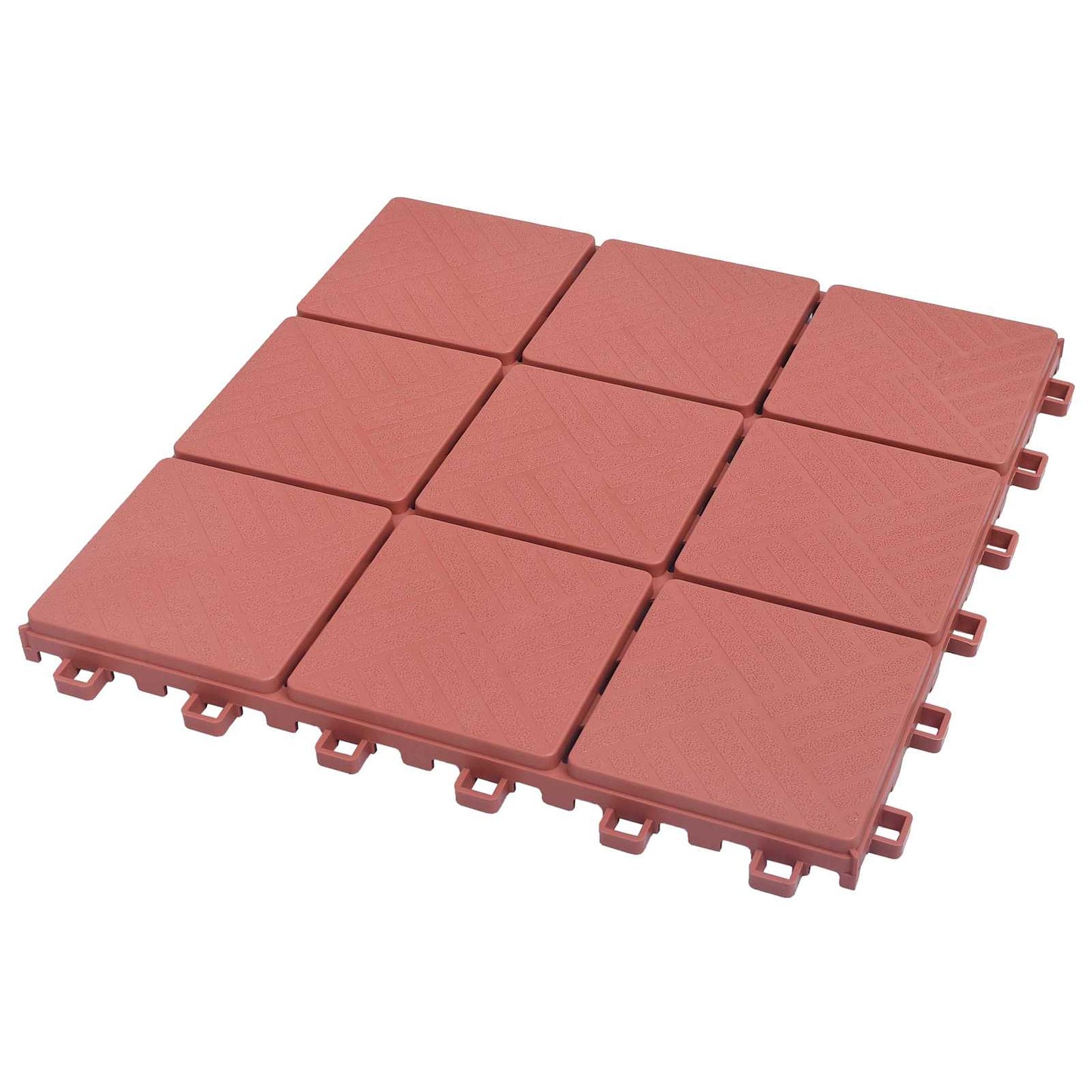 Terras Tegel 10 pcs Rood 30,5 x 30,5 x 2,2 cm Polypropyleen is nu te koop bij PeponiXL, paradijselijk wonen!