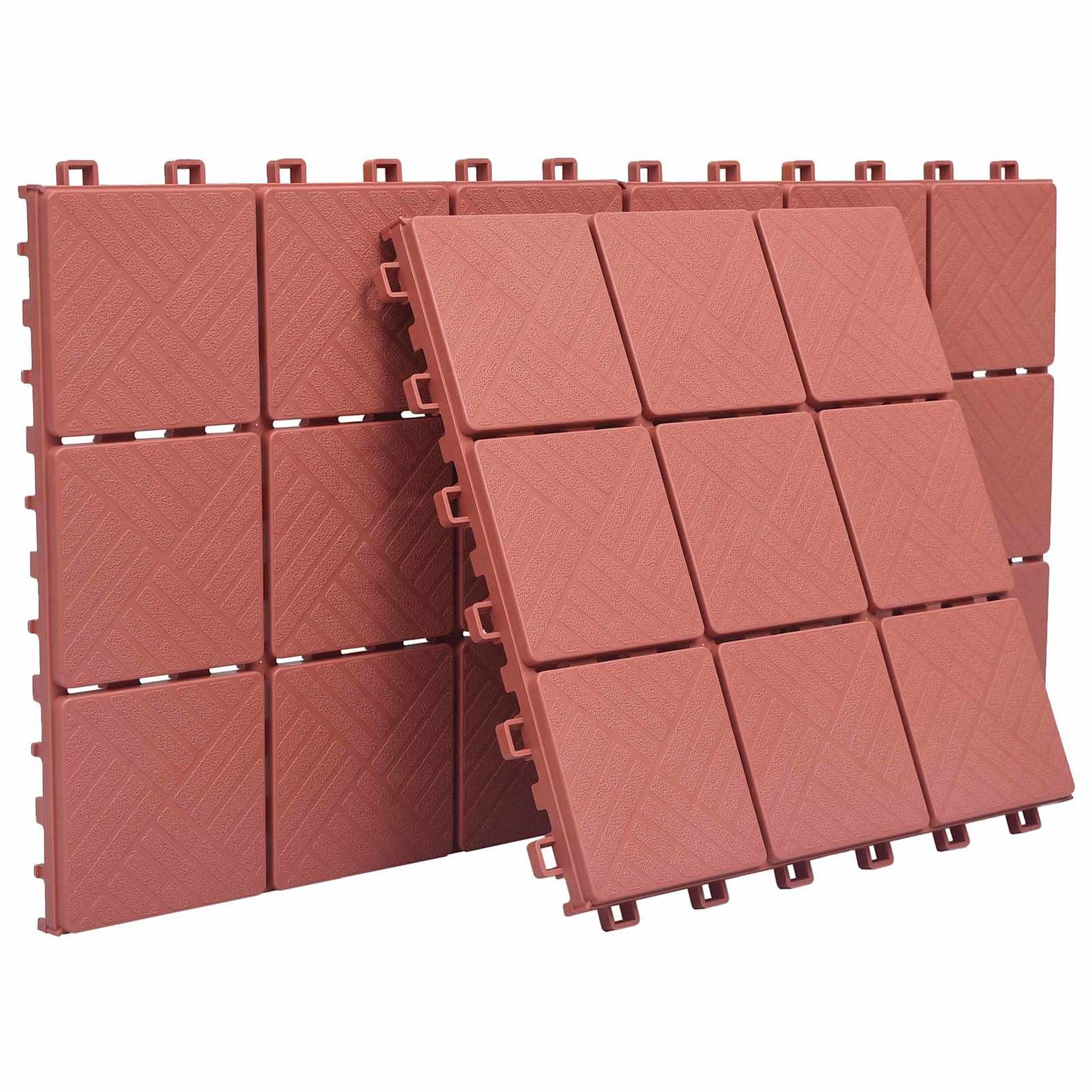Terras Tegel 10 pcs Rood 30,5 x 30,5 x 2,2 cm Polypropyleen is nu te koop bij PeponiXL, paradijselijk wonen!