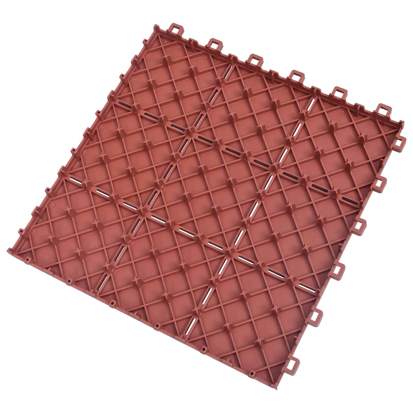 Terras Tegel 10 pcs Rood 30,5 x 30,5 x 2,2 cm Polypropyleen is nu te koop bij PeponiXL, paradijselijk wonen!