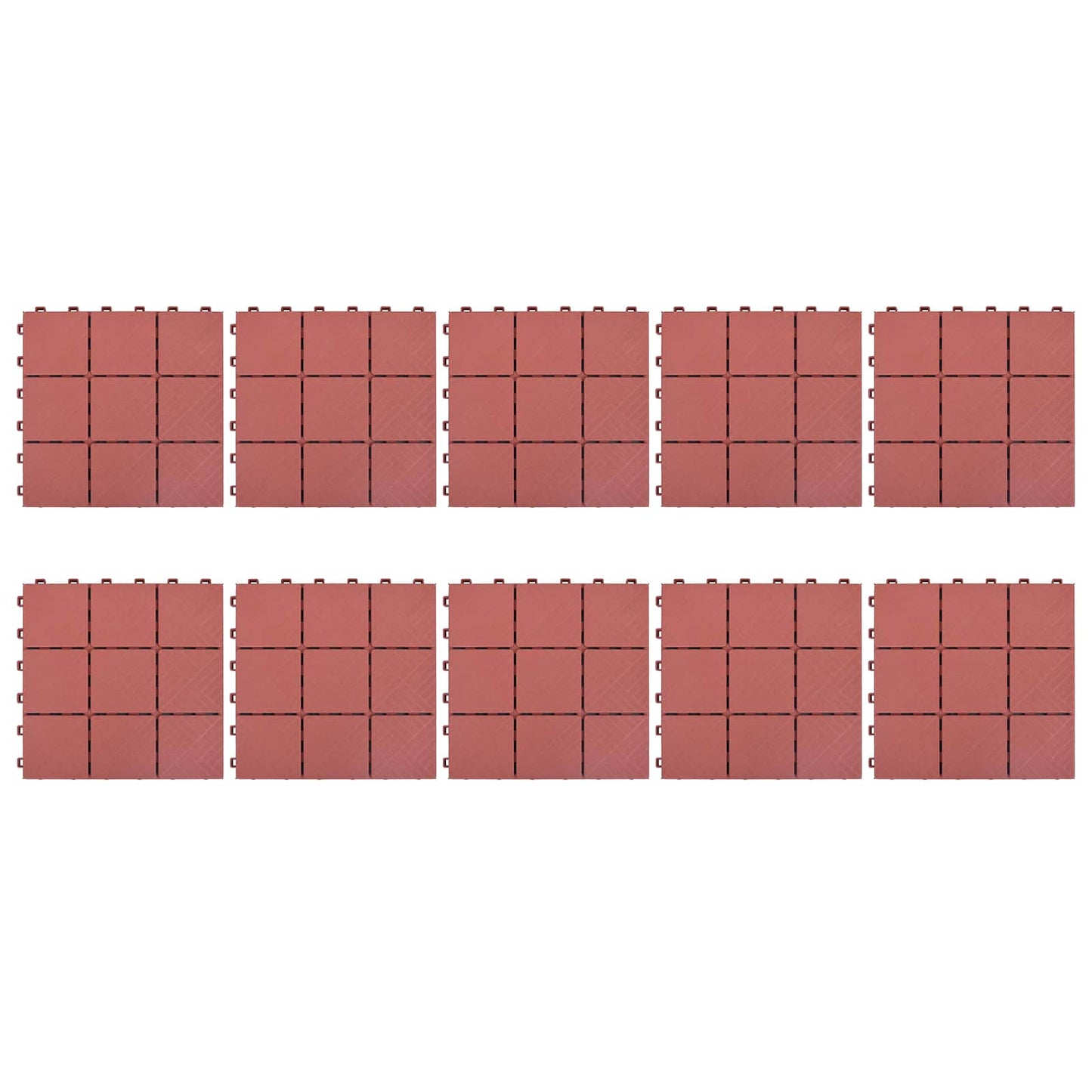 Terras Tegel 10 pcs Rood 30,5 x 30,5 x 2,2 cm Polypropyleen is nu te koop bij PeponiXL, paradijselijk wonen!