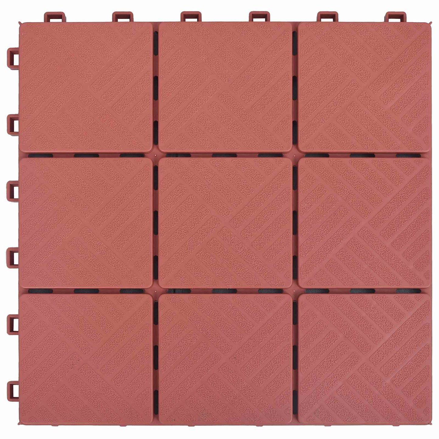 Terras Tegel 10 pcs Rood 30,5 x 30,5 x 2,2 cm Polypropyleen is nu te koop bij PeponiXL, paradijselijk wonen!