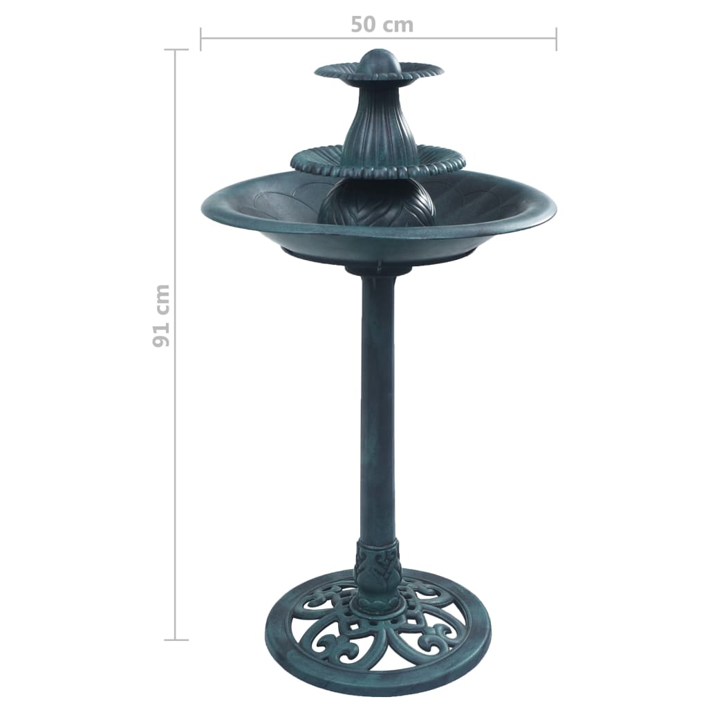 Vogelbadje met fontein 50x91 cm kunststof groen is nu te koop bij PeponiXL, paradijselijk wonen!