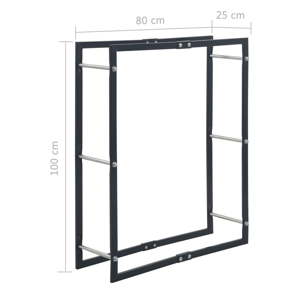 Haardhoutrek 80x25x100 cm staal zwart is nu te koop bij PeponiXL, paradijselijk wonen!