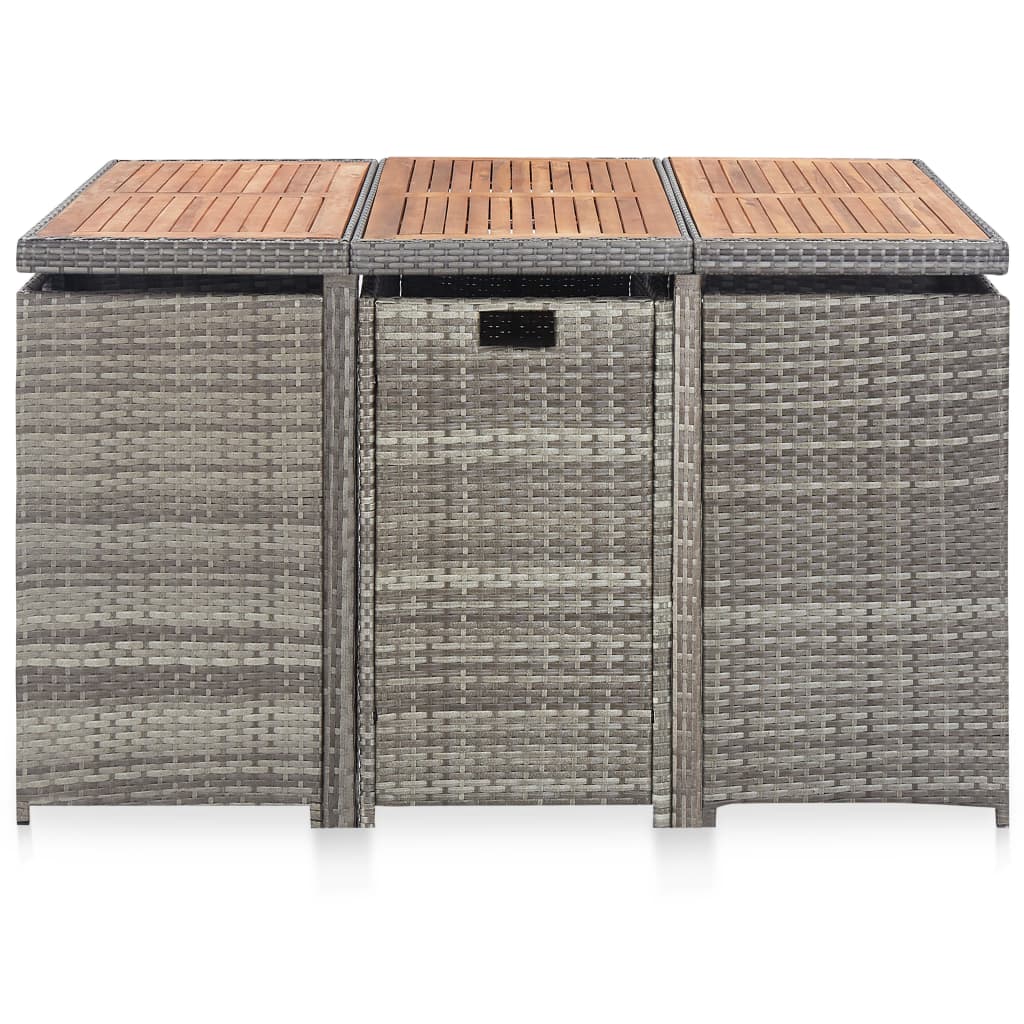 11-delige Tuinset poly rattan en acaciahout antraciet is nu te koop bij PeponiXL, paradijselijk wonen!