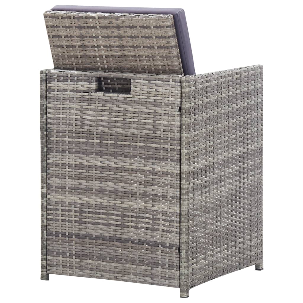 11-delige Tuinset poly rattan en acaciahout antraciet is nu te koop bij PeponiXL, paradijselijk wonen!