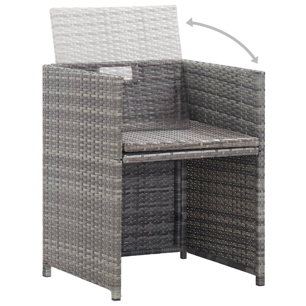 11-delige Tuinset poly rattan en acaciahout antraciet is nu te koop bij PeponiXL, paradijselijk wonen!