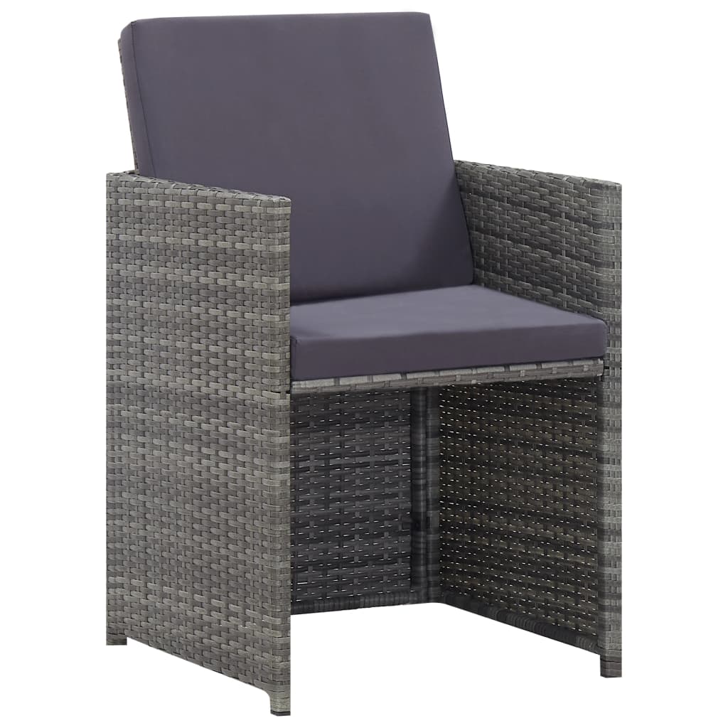 9-delige Tuinset met kussens poly rattan antraciet is nu te koop bij PeponiXL, paradijselijk wonen!