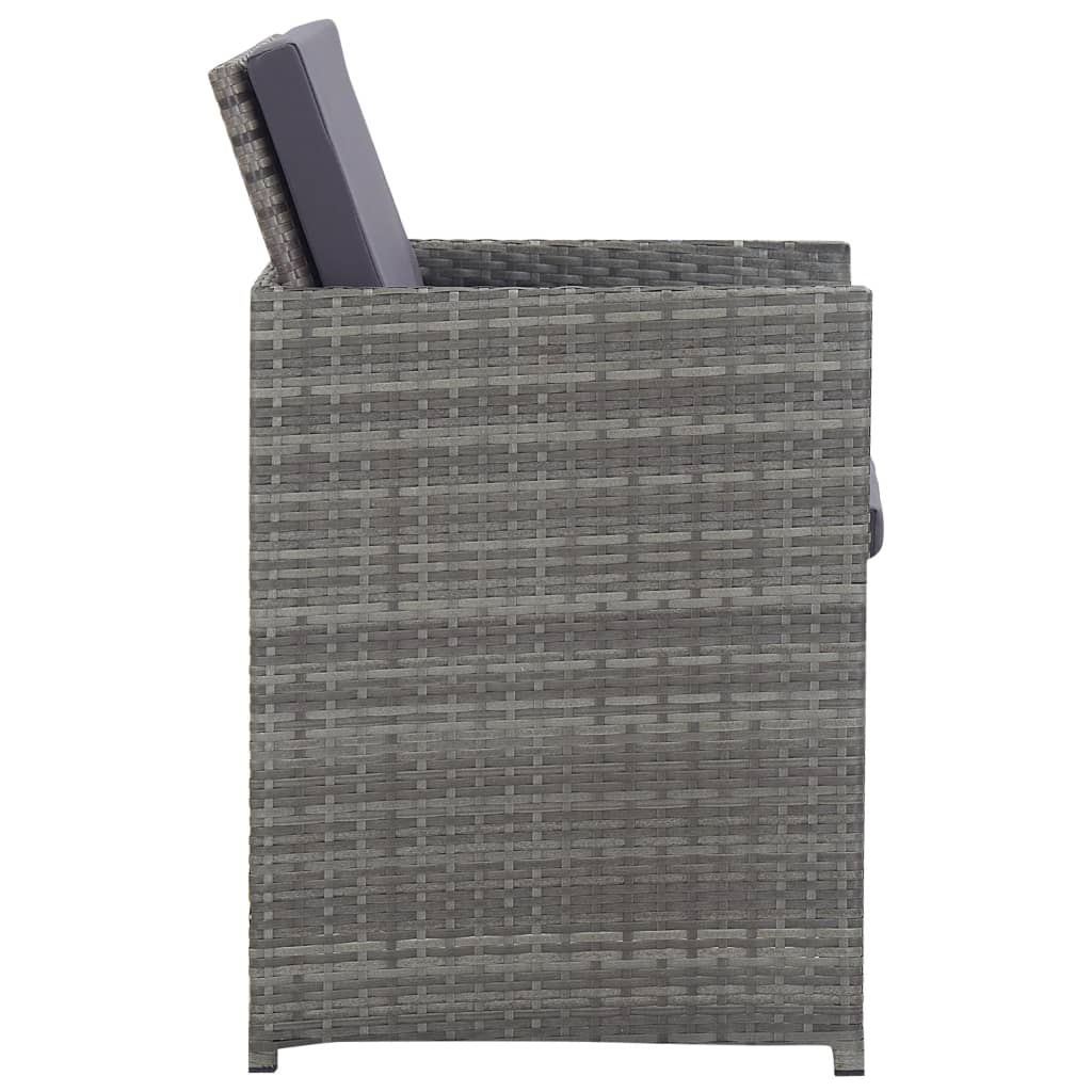 9-delige Tuinset met kussens poly rattan antraciet is nu te koop bij PeponiXL, paradijselijk wonen!