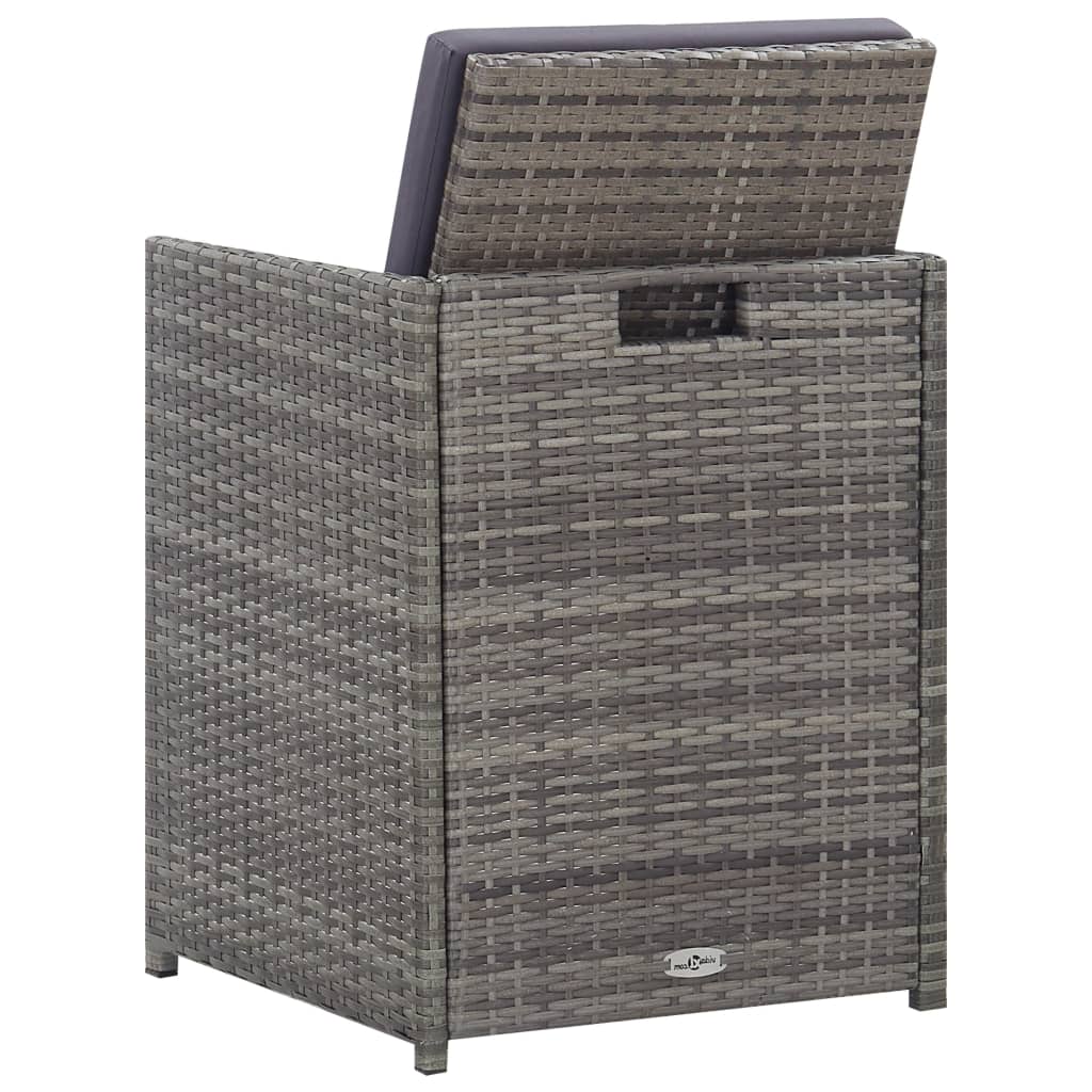 9-delige Tuinset met kussens poly rattan antraciet is nu te koop bij PeponiXL, paradijselijk wonen!