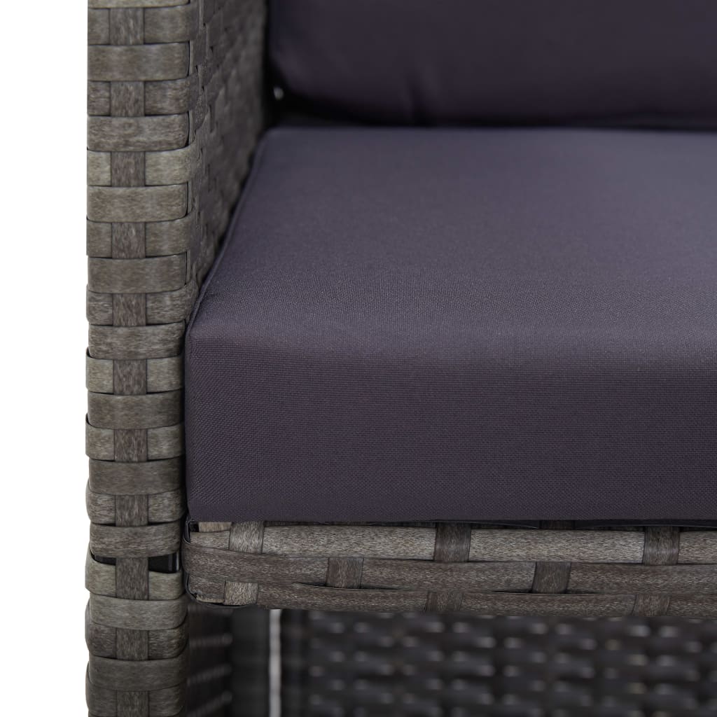9-delige Tuinset met kussens poly rattan antraciet is nu te koop bij PeponiXL, paradijselijk wonen!