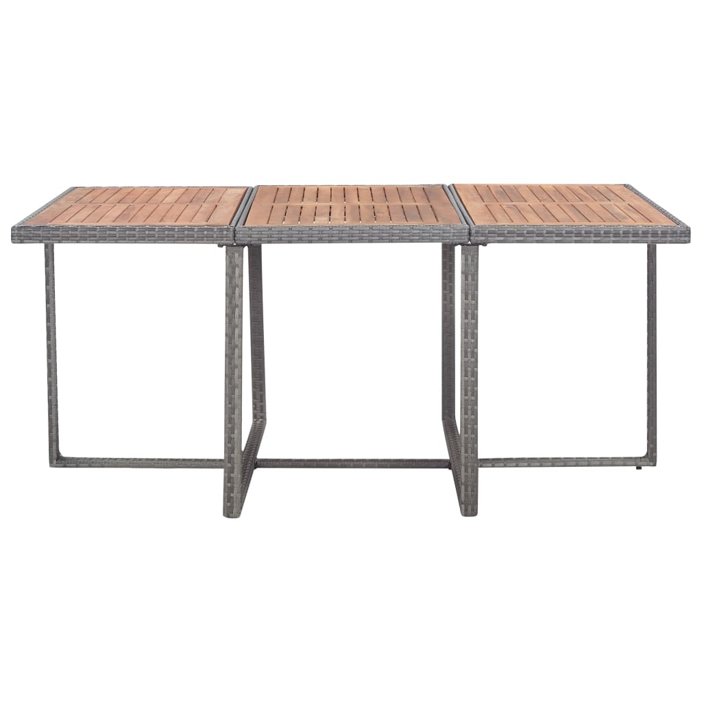 11-delige Tuinset met kussens poly rattan grijs is nu te koop bij PeponiXL, paradijselijk wonen!