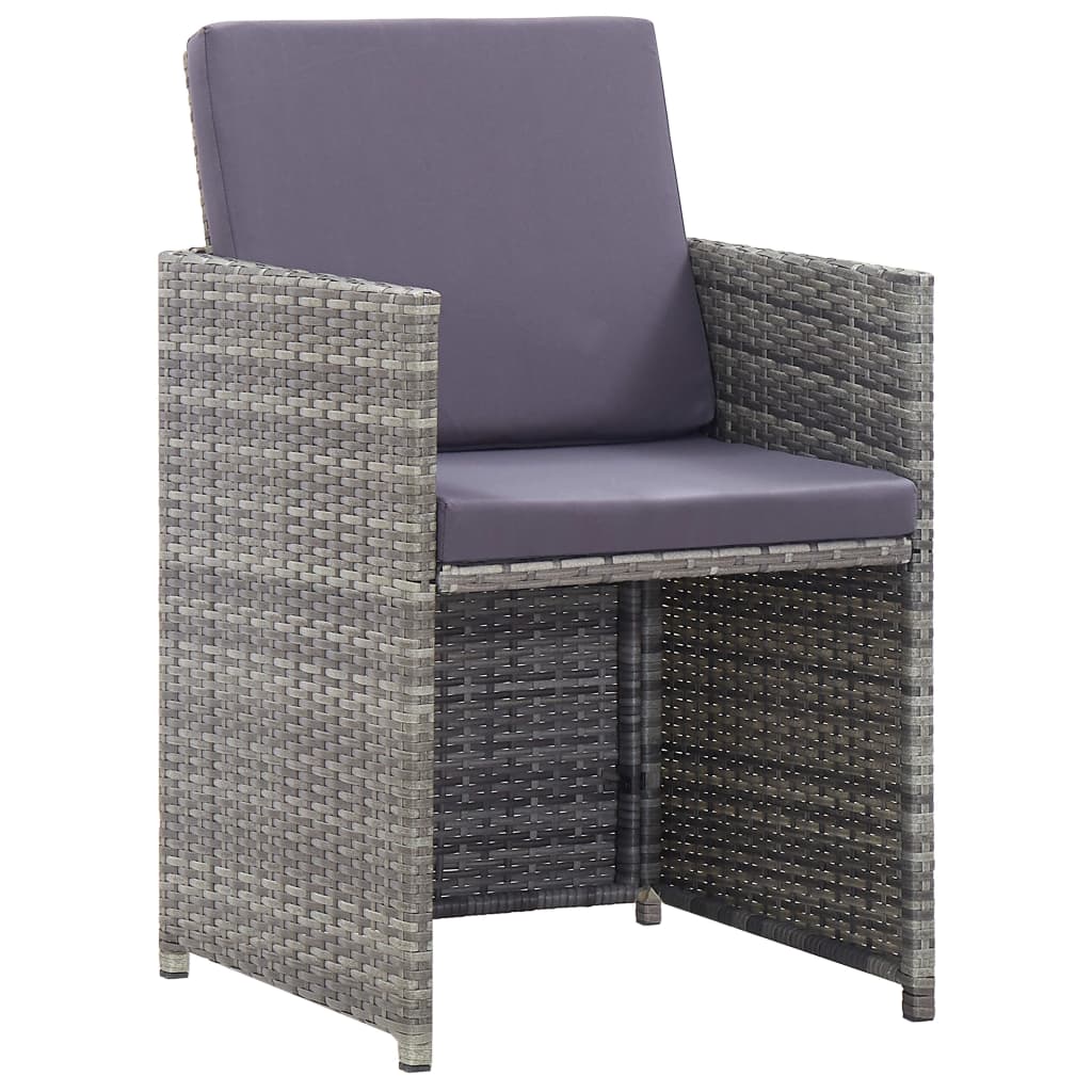 11-delige Tuinset met kussens poly rattan grijs is nu te koop bij PeponiXL, paradijselijk wonen!