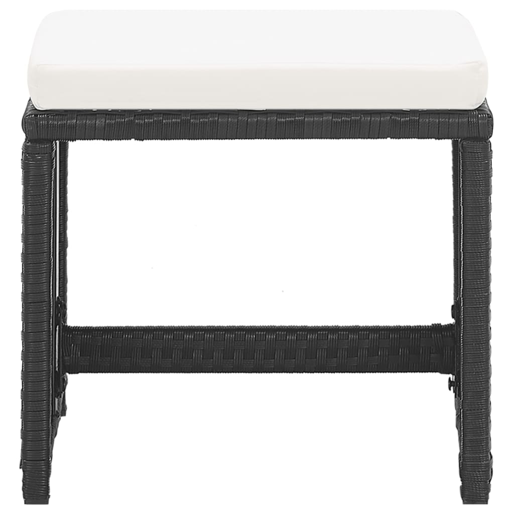 Tuinkrukken 2 st met kussens poly rattan zwart is nu te koop bij PeponiXL, paradijselijk wonen!