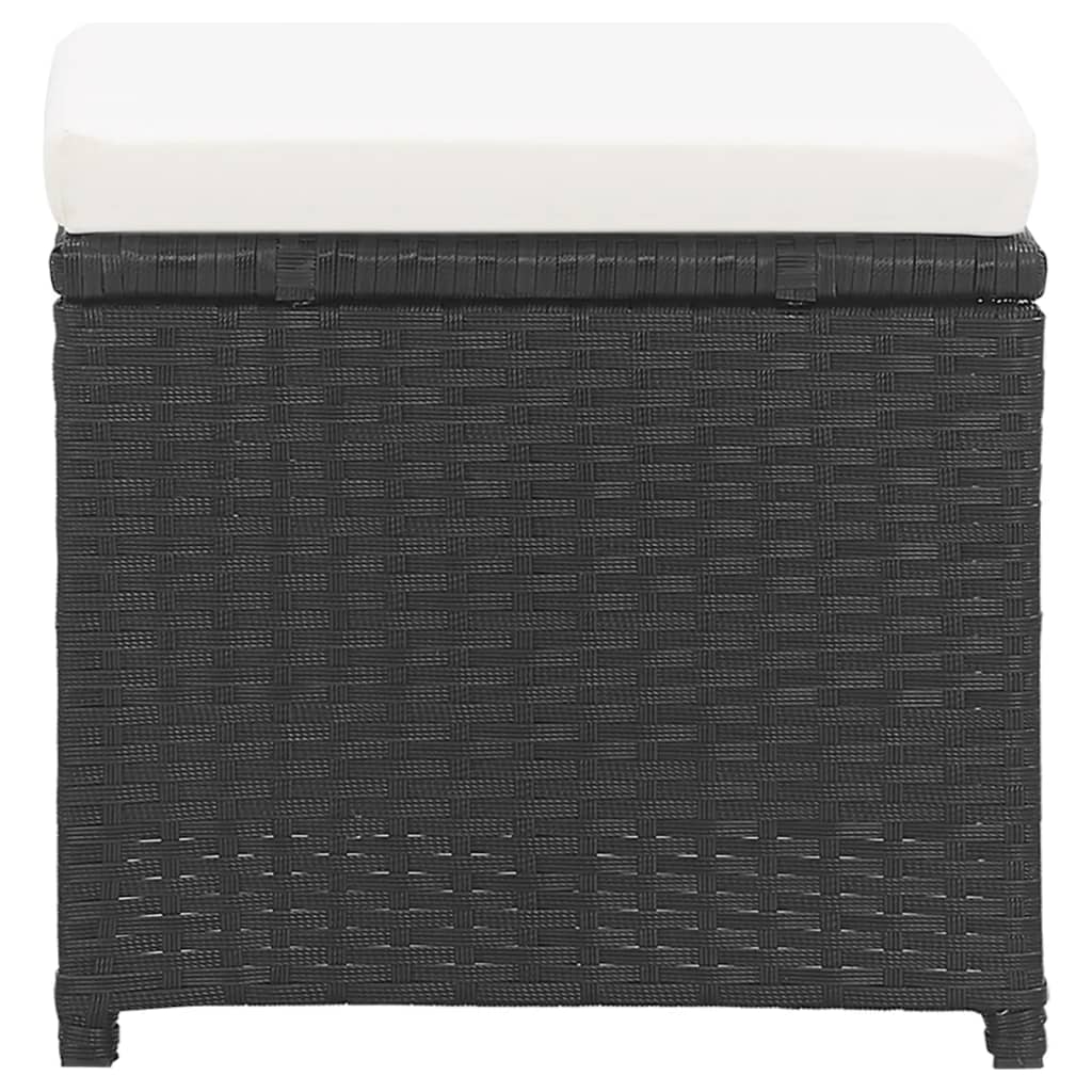 Tuinkrukken 2 st met kussens poly rattan zwart is nu te koop bij PeponiXL, paradijselijk wonen!