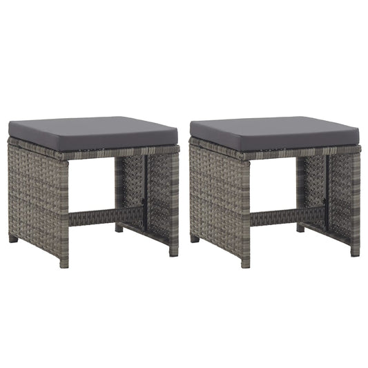 Tuinkrukken 2 st met kussens poly rattan antraciet is nu te koop bij PeponiXL, paradijselijk wonen!