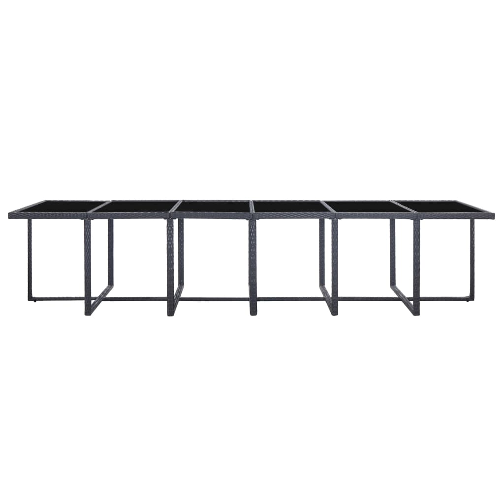 17-delige Tuinset met kussens poly rattan zwart is nu te koop bij PeponiXL, paradijselijk wonen!