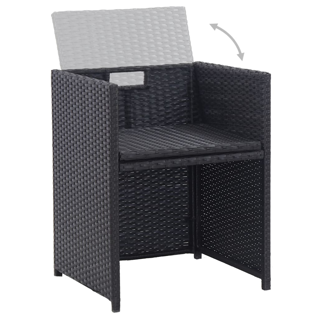 17-delige Tuinset met kussens poly rattan zwart is nu te koop bij PeponiXL, paradijselijk wonen!
