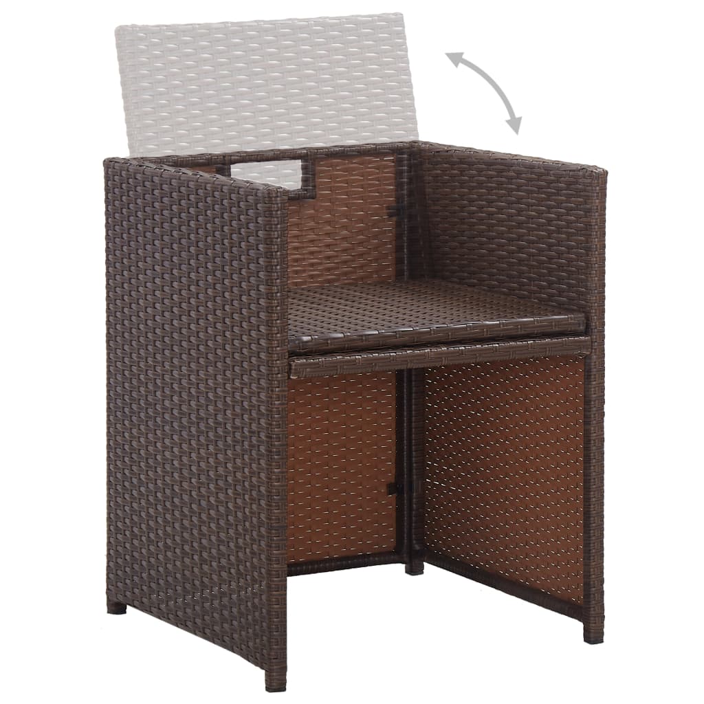 17-delige Tuinset met kussens poly rattan bruin is nu te koop bij PeponiXL, paradijselijk wonen!