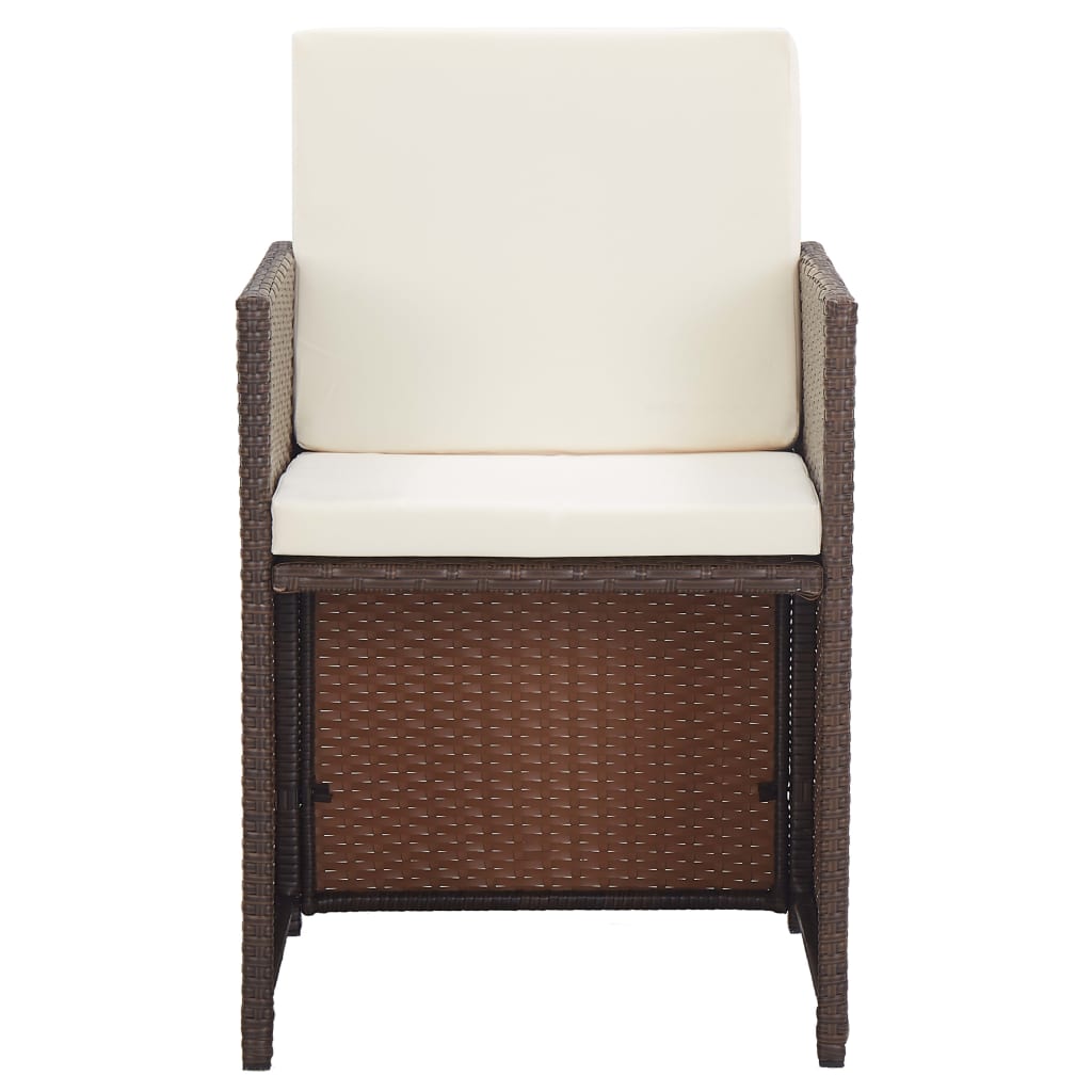 17-delige Tuinset met kussens poly rattan bruin is nu te koop bij PeponiXL, paradijselijk wonen!