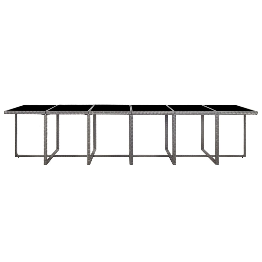 17-delige Tuinset met kussens poly rattan grijs is nu te koop bij PeponiXL, paradijselijk wonen!