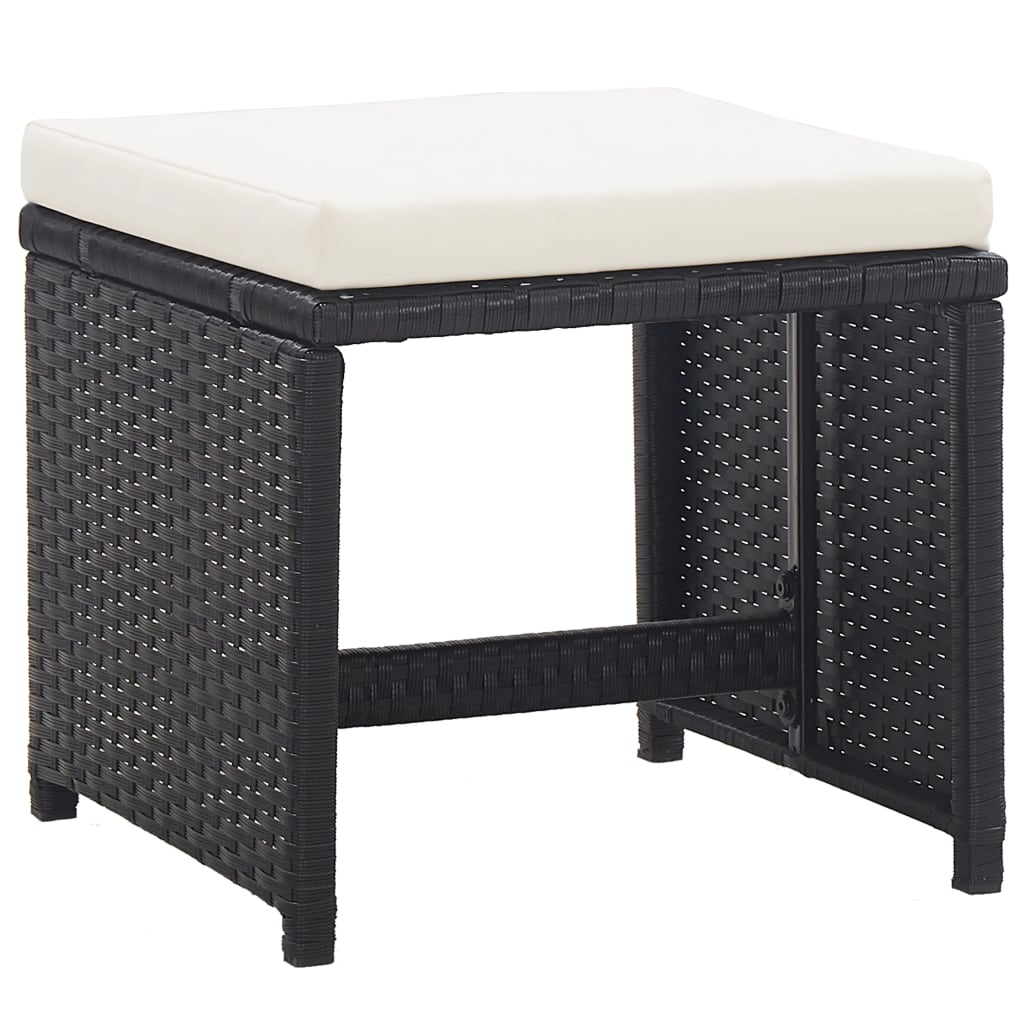 17-delige Tuinset met kussens poly rattan zwart is nu te koop bij PeponiXL, paradijselijk wonen!