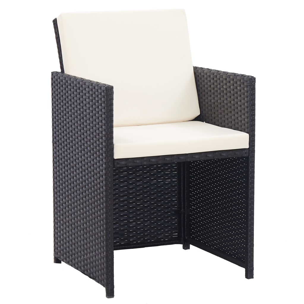 17-delige Tuinset met kussens poly rattan zwart is nu te koop bij PeponiXL, paradijselijk wonen!