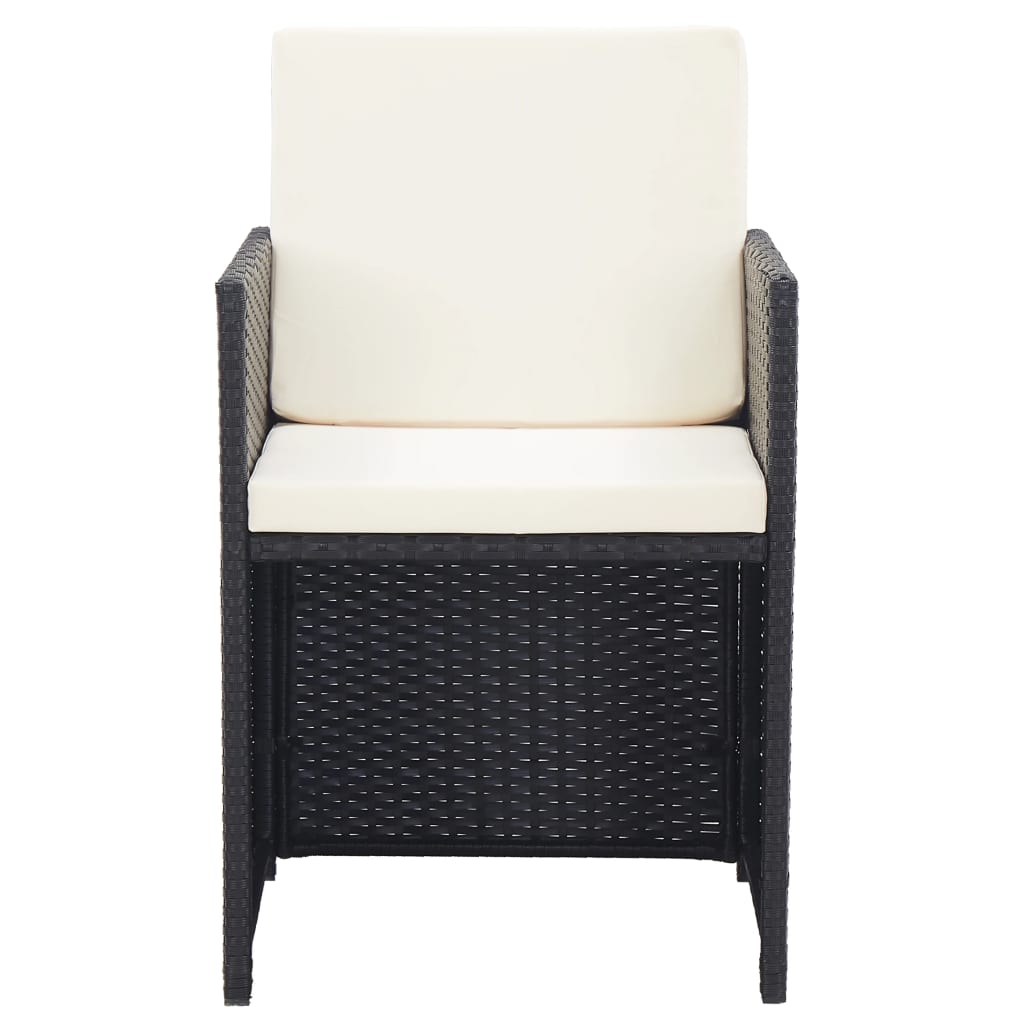 17-delige Tuinset met kussens poly rattan zwart is nu te koop bij PeponiXL, paradijselijk wonen!