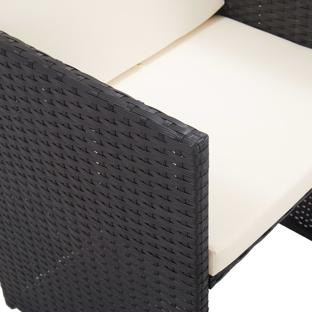 17-delige Tuinset met kussens poly rattan zwart is nu te koop bij PeponiXL, paradijselijk wonen!