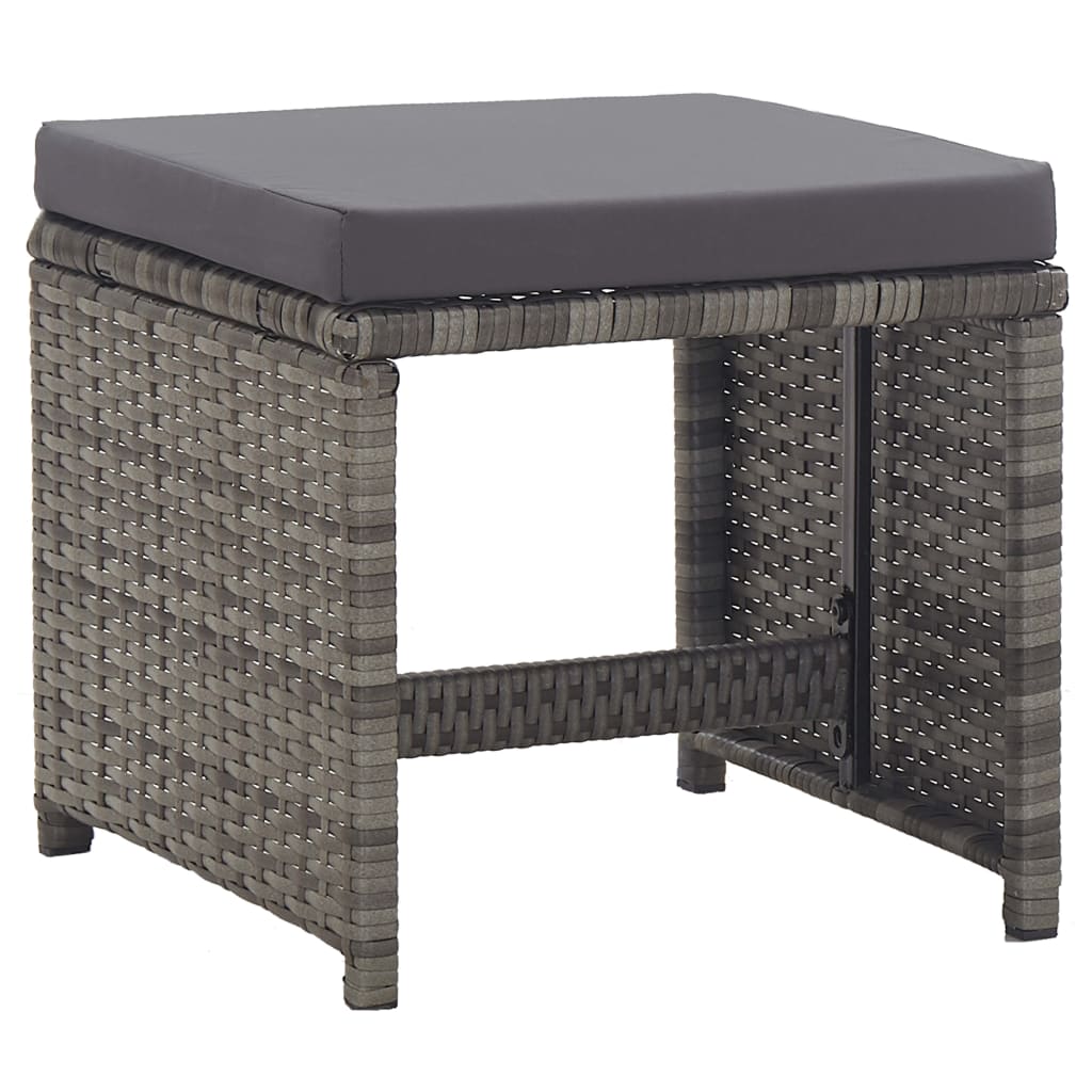 17-delige Tuinset met kussens poly rattan grijs is nu te koop bij PeponiXL, paradijselijk wonen!