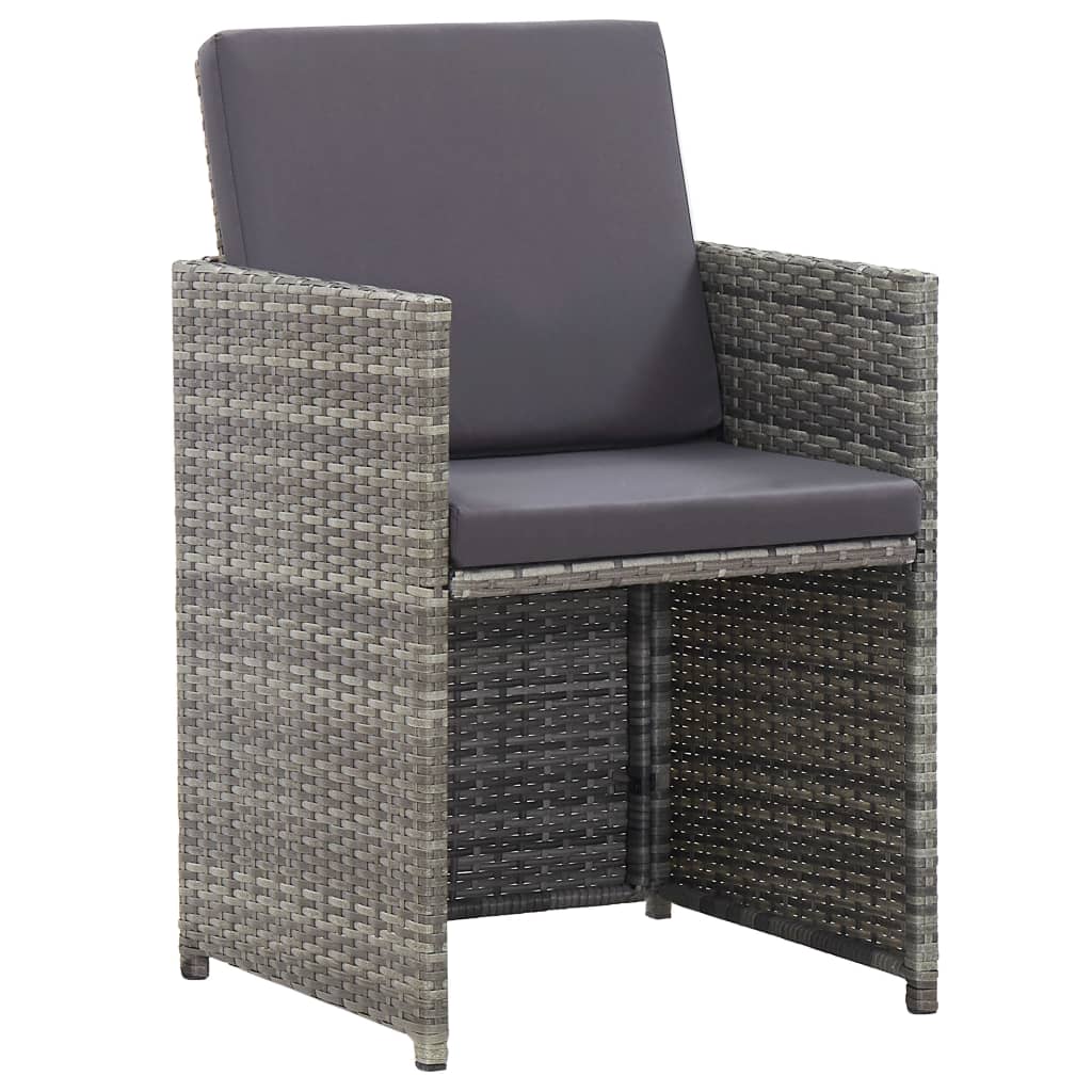 17-delige Tuinset met kussens poly rattan grijs is nu te koop bij PeponiXL, paradijselijk wonen!
